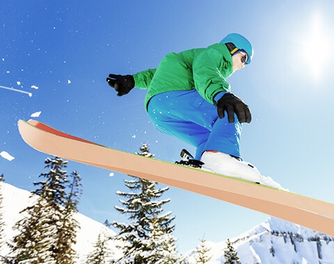 SKI 雪山のまぶしい陽射しから瞳を守る 日常生活防水だから多少の水濡れにも対応